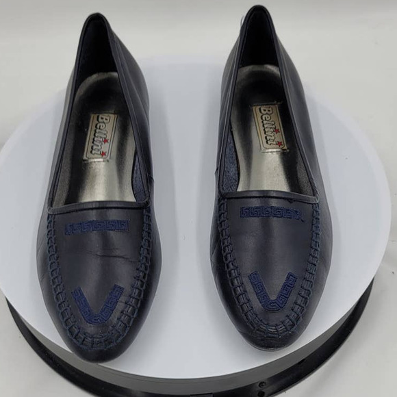 Bellini Chelsea Navy Blue Slip-on leather flats 7.5 - Picture 1 of 8